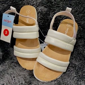 NWT Kids “Cat & Jack” White Slip On Sandals Avail Sizes: 2 / 3 (sold separately)